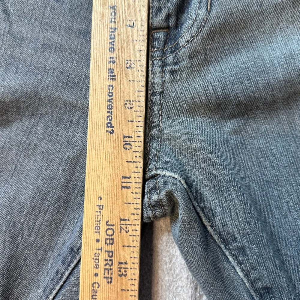 IZOD Jeans Mens 37x27 Blue‎ Slim Straight Fit Distressed Ripped Denim Pants
